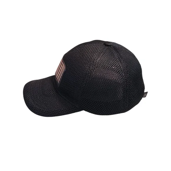 American Flag Black Mesh Baseball Cap  Adjustable‎ Trucker Hat Men - Picture 3 of 5